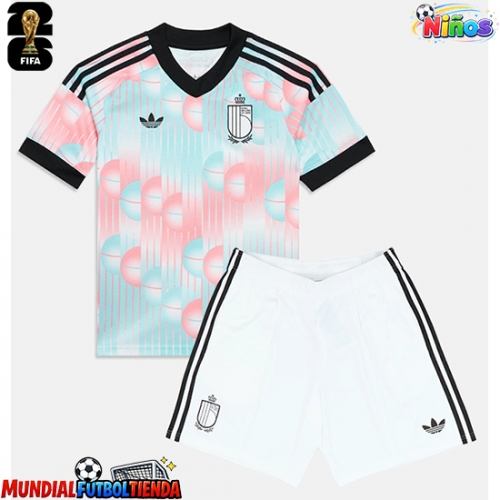 Camiseta Bélgica Segunda Equipación Replica Mundial 2026 para niños mangas cortas (+ Pantalones cortos)